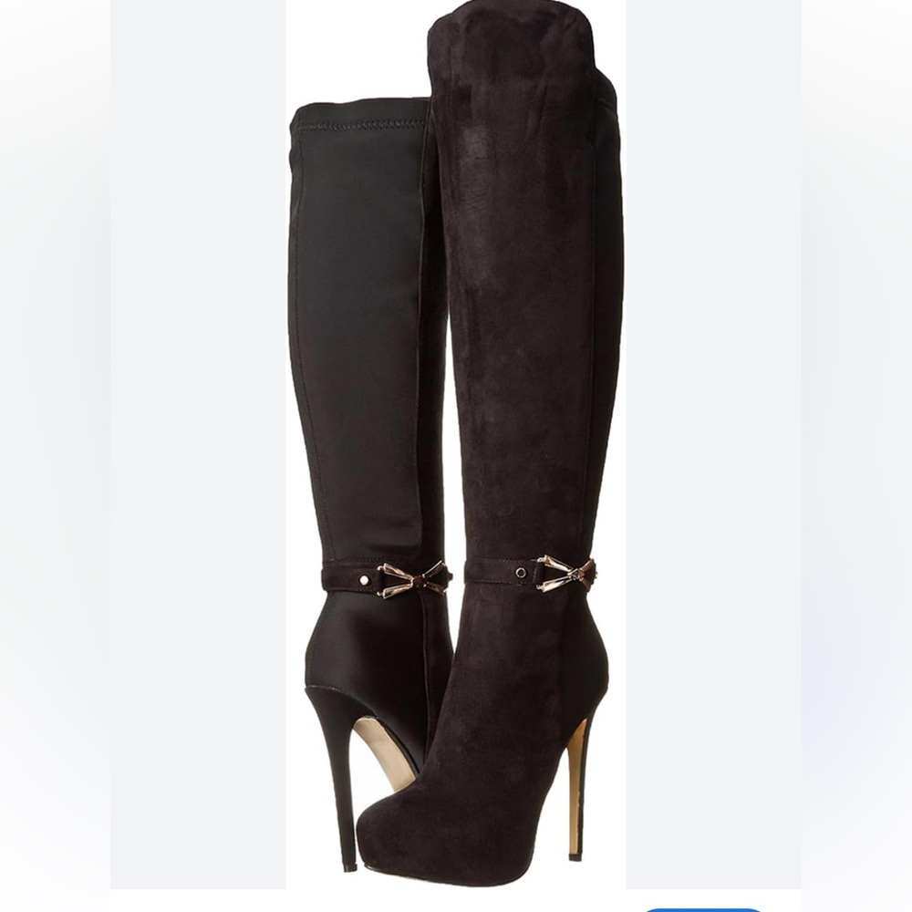 bebe Black suede Over the Knee high heels boots. . Size 9.
